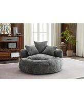 Streamdale Furniture Foam Bean Bag Chairs for Adults/Teens with Filling,Bean Bag Lazy Sofa with Ultra Soft Chenille Cover,Round Bean Bag,Indoor & Outd