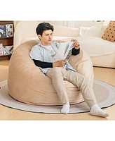 Bean Bag Chair 4Foot Luxurious Velvet Ultra Soft Fur with High-Rebound Memory Foam for Adults Plush Lazy Sofa with Fluffy Removable Spong