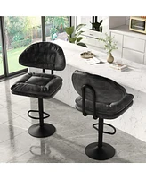 Streamdale Furniture Modern Bar Stools Set of 2, Ergonomic Upholstered Bar Stools with Back