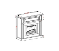 Only Mantel (Not Included Fireplace) -White,41.34"W14"D40"H
