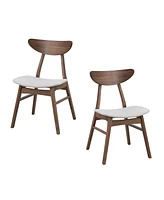 Wooden Dining Chairs Set of 2, Modern Soft Upholstered Kitchen Side Chairs,Wooden Frame Kitchen Chairs for Dining Room,Living Room,Restaurant,Walnut
