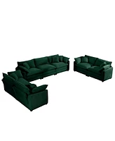 Streamdale Furniture Modern Fabric Living Room Sofa 2-Piece Set, One 2-Seater Sofas, One 3-Seater Sofas Sofa with 8 Cushion Upholstery Large Deep Seat