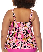 Raisins Curve Trendy Plus Size Rimini Twist-Front Tankini Top