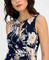 Sandra Darren Women's Floral-Print Keyhole Maxi Dress