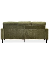 Modern Design Chenille 3 Seater L-Shape Sectional Sofa with Storage Chaise for Apartment, Studio, Office,Living Room,L shape-Green