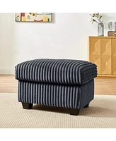 Streamdale Furniture 27.2 inch Corduroy Fabric Ottoman Removeable seat cushion dark grey (one ottoman, do not include sofa)