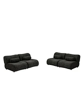 Streamdale Furniture Modern Oversized Modular Sofa Set – Chenille Fabric Living Room Sofa with Cylindrical Pillows, Freely Arrangeable, Perfect