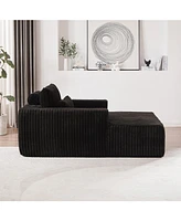 75-Inch Corduroy Sponge Sofa Lounge Chair,No Assembly Required,Fluffy Modern Sleeper Chair for Indoor Living Room Bedroom