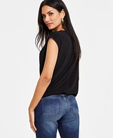 I.n.c. International Concepts Women's Cowlneck Extended-Shoulder Top, Exclusively at Macy's