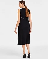 I.n.c. International Concepts Women's Asymmetric Button Sweater Dress, Exclusively at Macy's