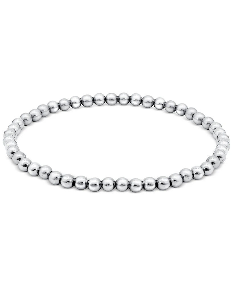 Giani Bernini Polished Beaded Stretch Bracelet (4mm) 18k Gold over Sterling Silver, Exclusively at Macy's