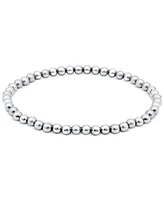 Giani Bernini Polished Beaded Stretch Bracelet (4mm) 18k Gold over Sterling Silver, Exclusively at Macy's