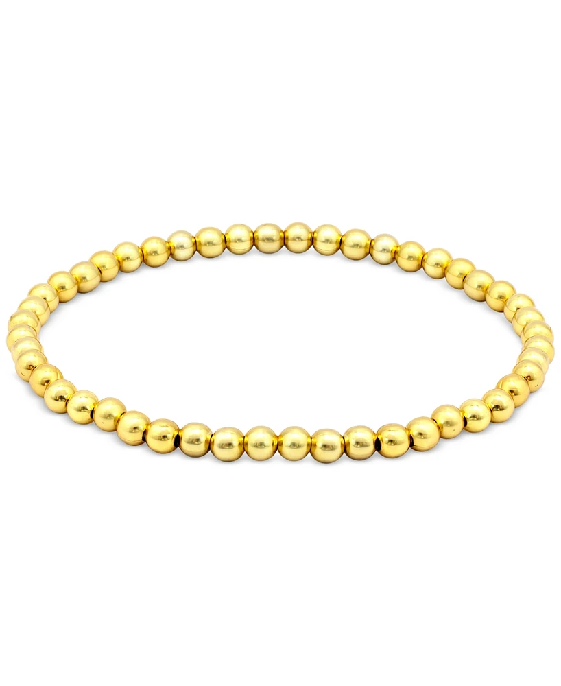 Giani Bernini Polished Beaded Stretch Bracelet (4mm) 18k Gold over Sterling Silver, Exclusively at Macy's