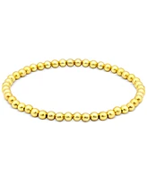 Giani Bernini Polished Beaded Stretch Bracelet (4mm) 18k Gold over Sterling Silver, Exclusively at Macy's