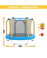 Streamdale Furniture 55-inch Trampoline for Kids Indoor & Outdoor Small Toddler Trampoline with Basketball Hoop