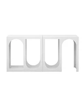 Modular Entryway Console Table with Rectangular Exterior and Curved Interior Design for Customizable Arrangements,Suitable for Study,Entrance and Livi