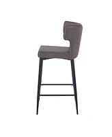 Streamdale Furniture 28inch Counter Height Bar Stools Set of 2, Modern Bar Upholstered Chairs with Pu Leather, Metal Footrest and Frame for Kitchen Is
