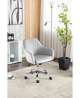 Boyel Living Velvet Accent Chair Modern Home Office Leisure Chair with Adjustable Height and Casters