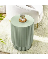 19.9-inch H-shaped barrel coffee table, Nordic style, simple design, suitable for indoor and outdoor use, made of magnesium oxide, suitable for living