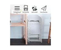 gaomon Folding Chairs Pack with Cushion, Outdoor and Indoor Event Portable Folding Chairs with Non-Slip Feet Pads, Stackable Chairs for Meeting