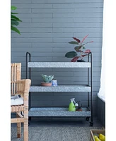 W2078 35x12.5x40" Homestead Galvanized Shelf Display 3-tier