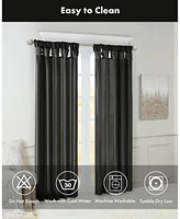 Madison Park Emilia Twist Tab Lined Window Curtain Panel, Single with Privacy Lining for Bedroom and Living Room, 84 inch length Curtai