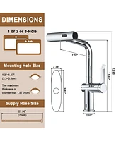 Mondawe Single Handle Pull Down Sprayer Kitchen Faucet with 3 Functions Spray