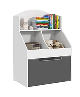 Qaba Kids Bookshelf with Drawer for Playroom, Nursery, Bedroom,