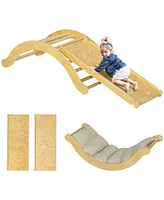 Qaba 4 In 1 Toddler Indoor Climbing Toy Set with Arch, Ramp & Cushion