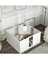 PawHut Whelping Box for Dogs with Retractable Light Sd, 39" x 38" x 19"