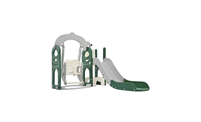 Slickblue 5-in-1 Toddler Slide and Swing Set Versatile Playground Equipment for Indoor and Outdoor Play