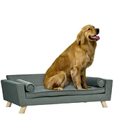 PawHut 39" Dog Couch Sofa with Removable Pillow, Modern Pet Sofa Bed,