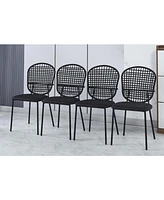 1+4,5pieces dining set, Table metal leg Mid-century Dining Table for 4-6 people With Mdf Table Top, Pedestal Dining Table, End Table Leisure Coffee Ta
