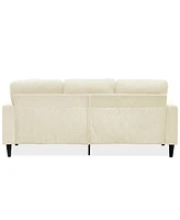 Modern Design Chenille 3 Seat L-Shape Sectional Sofa with Storage Chaise for Apartment, Studio, Office,Living Room,L shape-Off white