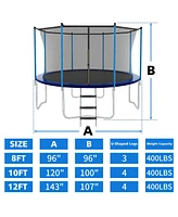 Streamdale Furniture 12ft Outdoor Toddler Trampoline with Enclosure Safety Net Jumping Fun Trampoline, heavy-duty jump pads