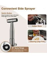 Mondawe 3-Hole Pull-Down Sprayer Kitchen Faucet with Side