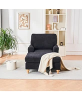 Streamdale Furniture Modern Mid-Century Indoor Oversized Chaise Lounger Comfort Sleeper Sofa with Soild Wood Legs