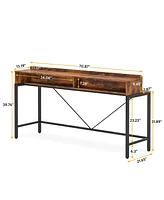 Tribesigns 70.9 Inch Extra Long Table Behind Couch,Console Table with Storage,Narrow Sofa Table, Industrial Entryway Table