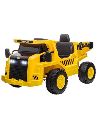 Qaba Caterpillar Licensed 12V Electric Ride on Excavator w/ Remote,