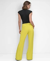 Dkny Women's Pintuck Flare-Leg Pants