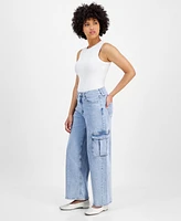 Dkny Jeans Petite High-Rise Wide-Leg Cargo