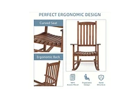 Acacia Indoor Rocking Chair, Outdoor Solid Wood Patio Furniture New Style Brown