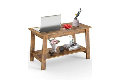 gaomon Coffee Table, 31.49'' Small Living Room Tables, 2-Tier Rustic Coffee Table for Living Room, Modern Farmhouse Style Rectangular Wood Table for O