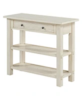 Streamdale Furniture Retro Console Table with Drawer and Two Sturdy Shelves for Entryway, Living Room (Gray Wash)