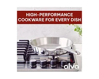 Alva Maestro 11" 5-Ply Stainless Steel Frying Pan Skillet, Non-Toxic Pfas, Pfoa & Ptfe Free, Compatible with All Cooktops Induction Safe, Oven Safe