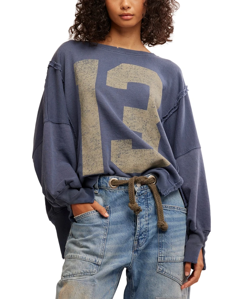Free People Women's Graphic Camden High-Low Sweatshirt