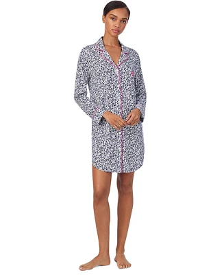 Lauren Ralph Women's Notched-Collar Sleepshirt