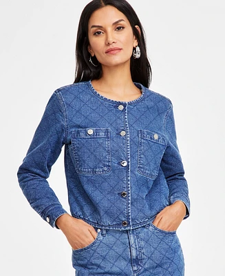 I.n.c. International Concepts Women's Quilted Denim Jacket, Exclusively at Macy's