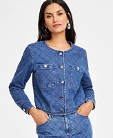 I.n.c. International Concepts Women's Quilted Denim Jacket, Exclusively at Macy's