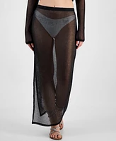 Miken Juniors' Metallic Mesh Skirt Cover-Up, Exclusively at Macy's